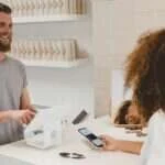 Shopper comparing product options while researching a purchase
